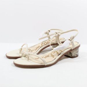 Sam Edelman Isle Leather Low-Heel Sandals - Beige 8.5M